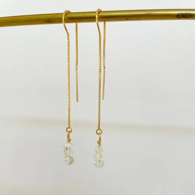 Herkimer Diamond Threader Earrings