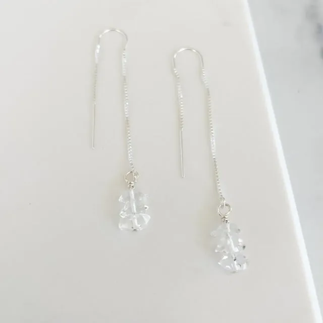 Herkimer Diamond Threader Earrings