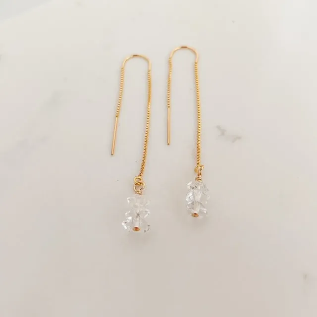 Herkimer Diamond Threader Earrings