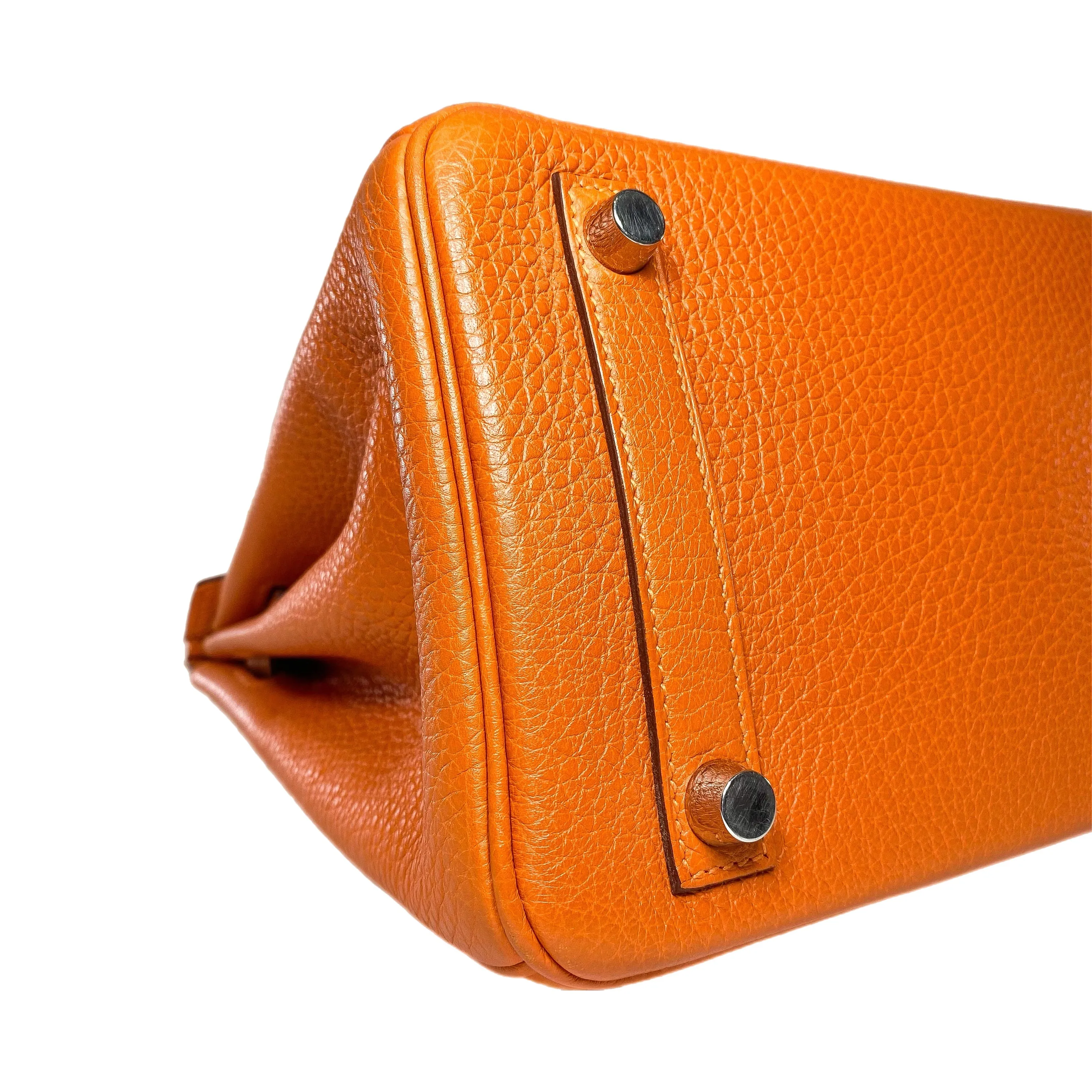 Hermes Birkin 25 Orange Togo Palladium Hardware