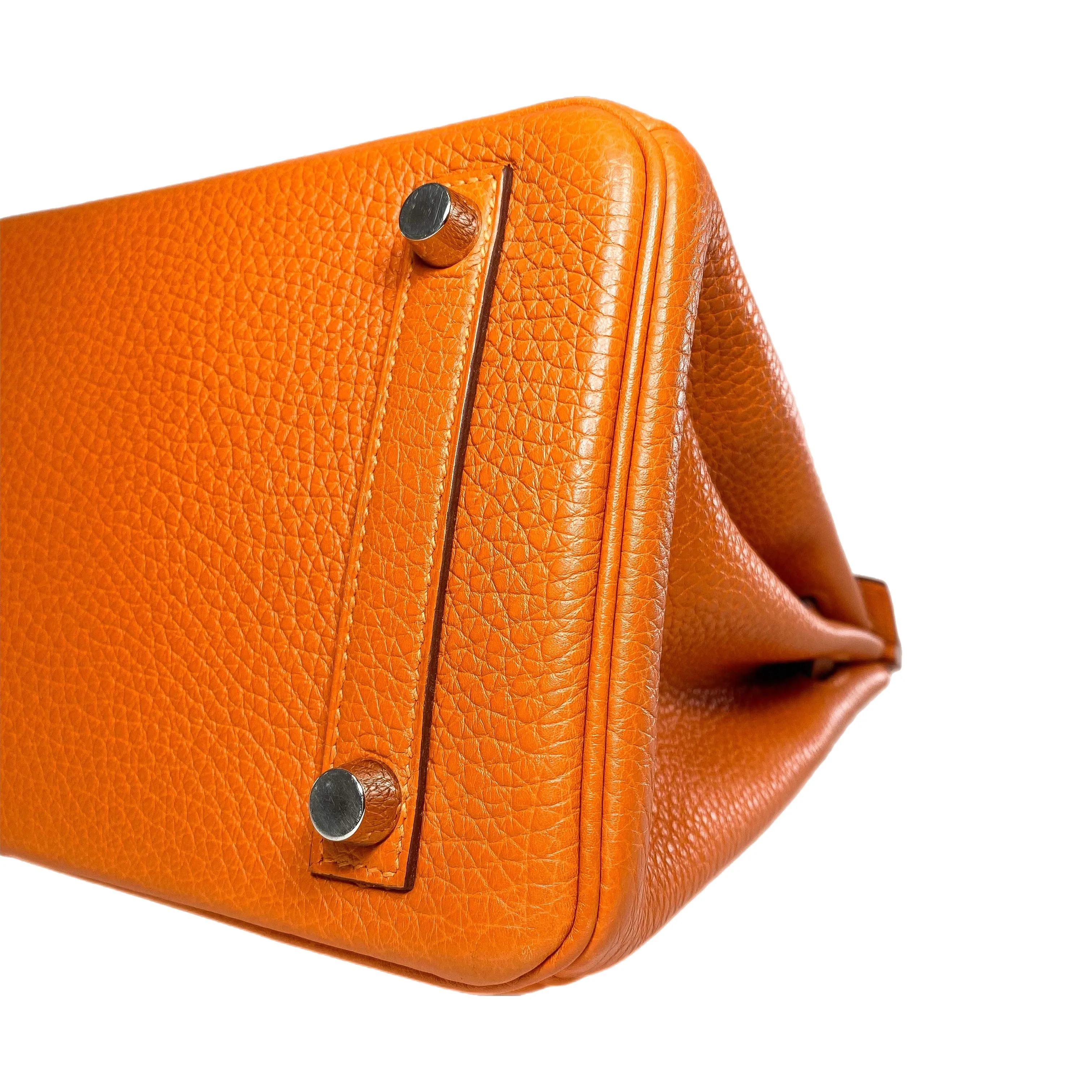 Hermes Birkin 25 Orange Togo Palladium Hardware