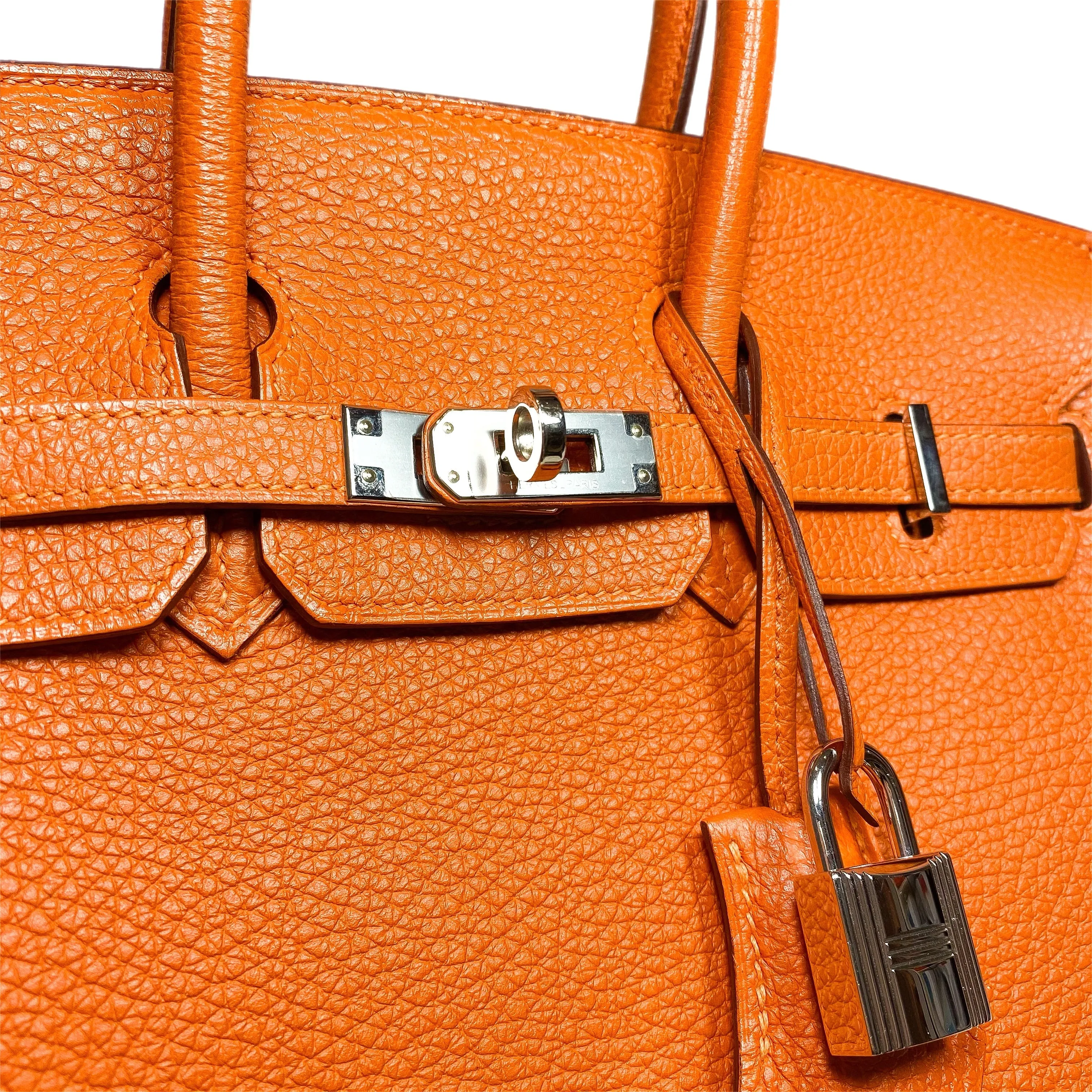 Hermes Birkin 25 Orange Togo Palladium Hardware