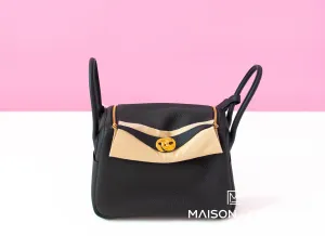Hermes Black Clemence Lindy 26 Handbag