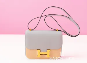 Hermes Constance Mini 18 Blue Glacier Epsom Handbag