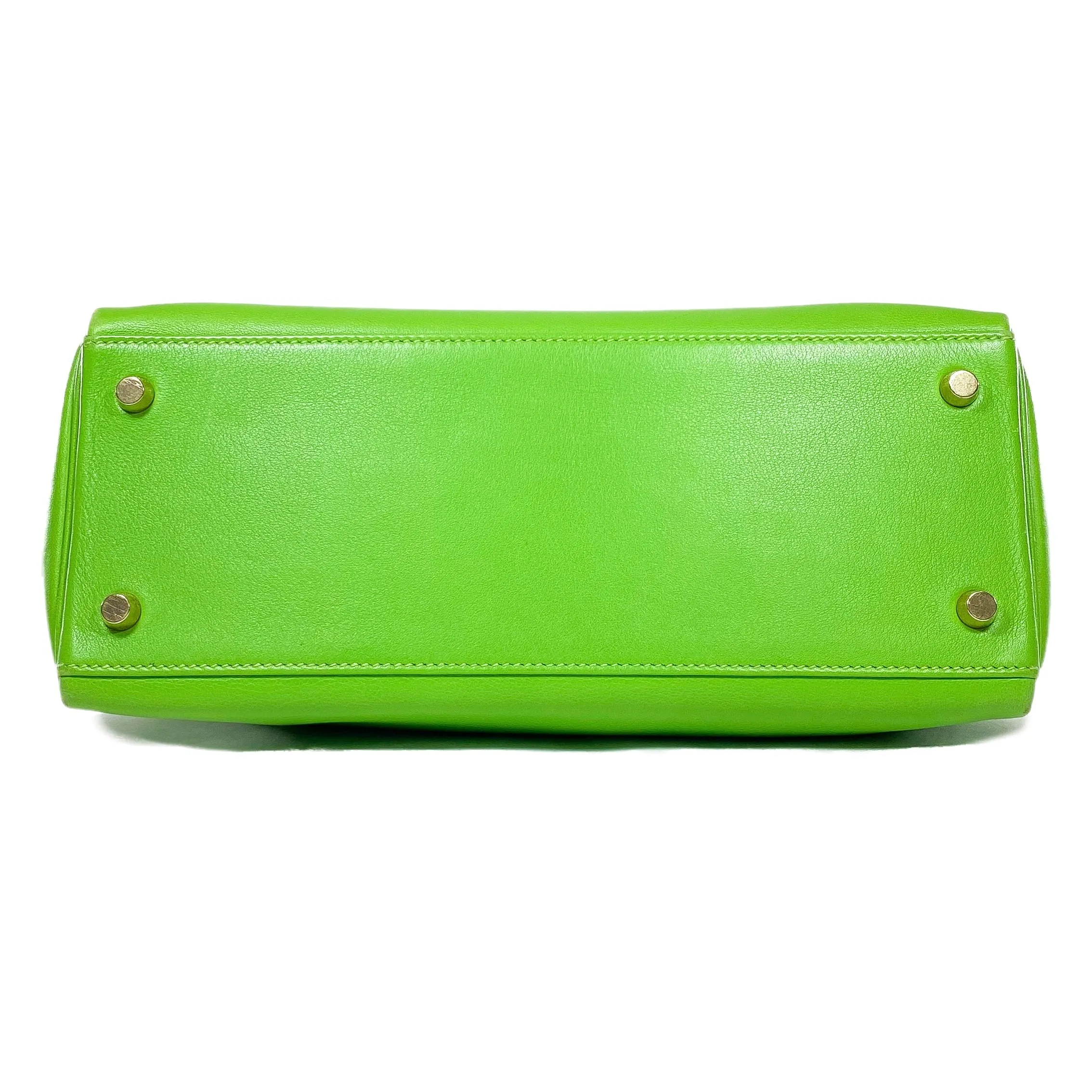 Hermes Kelly 28 Green Granny Swift Gold Hardware