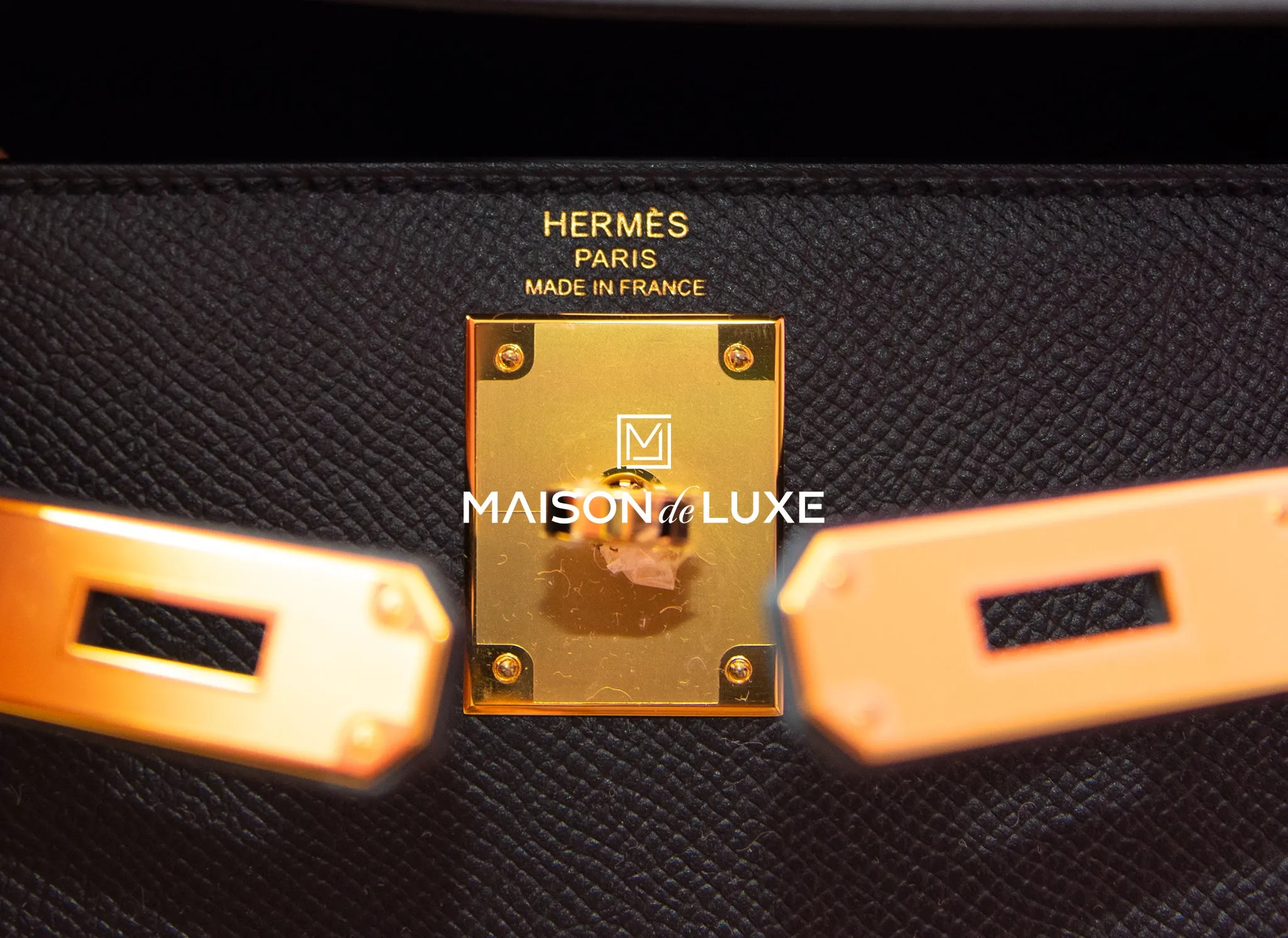 Hermes Noir Black Sellier Epsom Kelly 28 Handbag