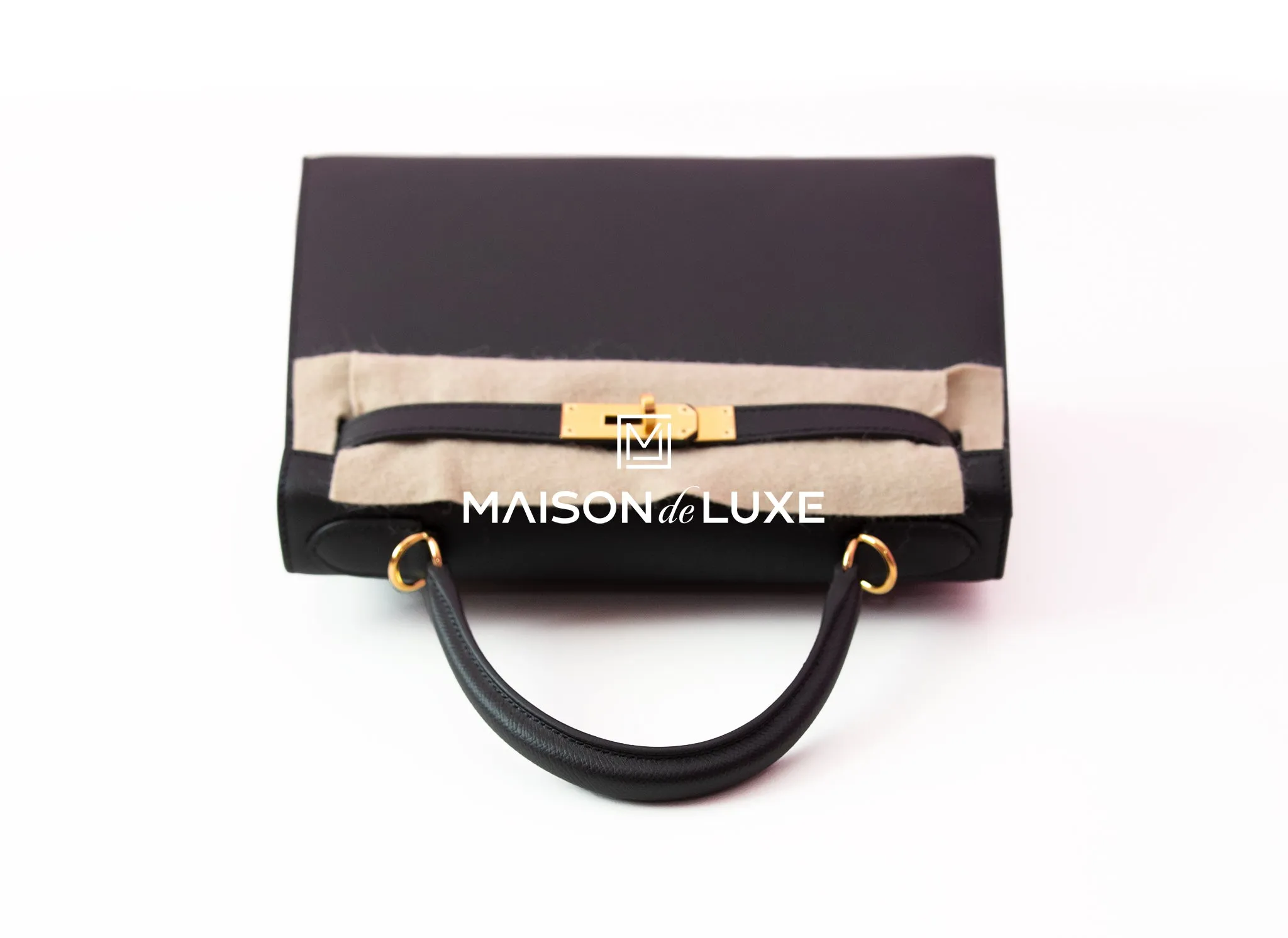 Hermes Noir Black Sellier Epsom Kelly 28 Handbag
