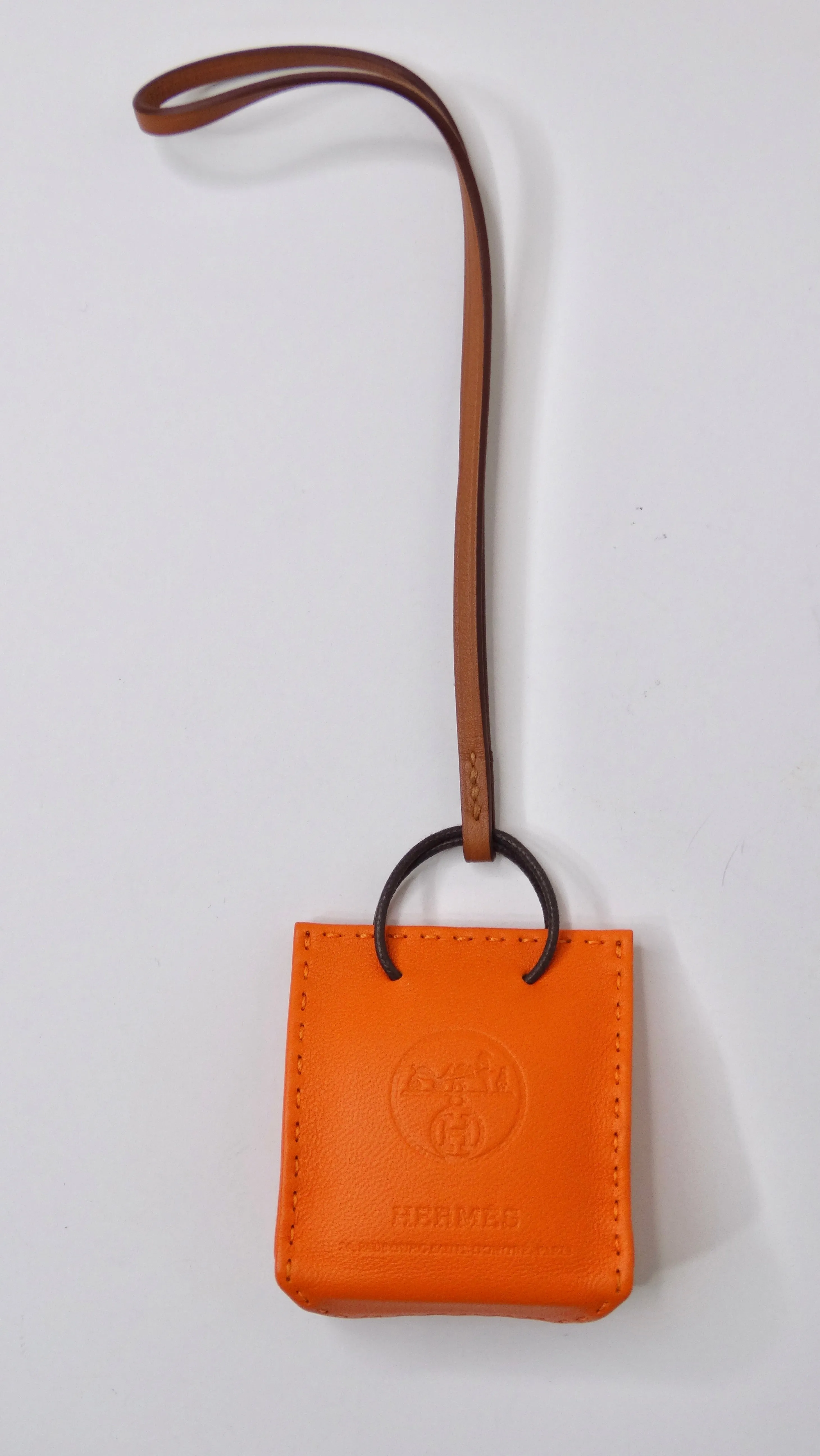 Hermes Orange Shopping Bag Charm