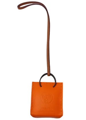 Hermes Orange Shopping Bag Charm