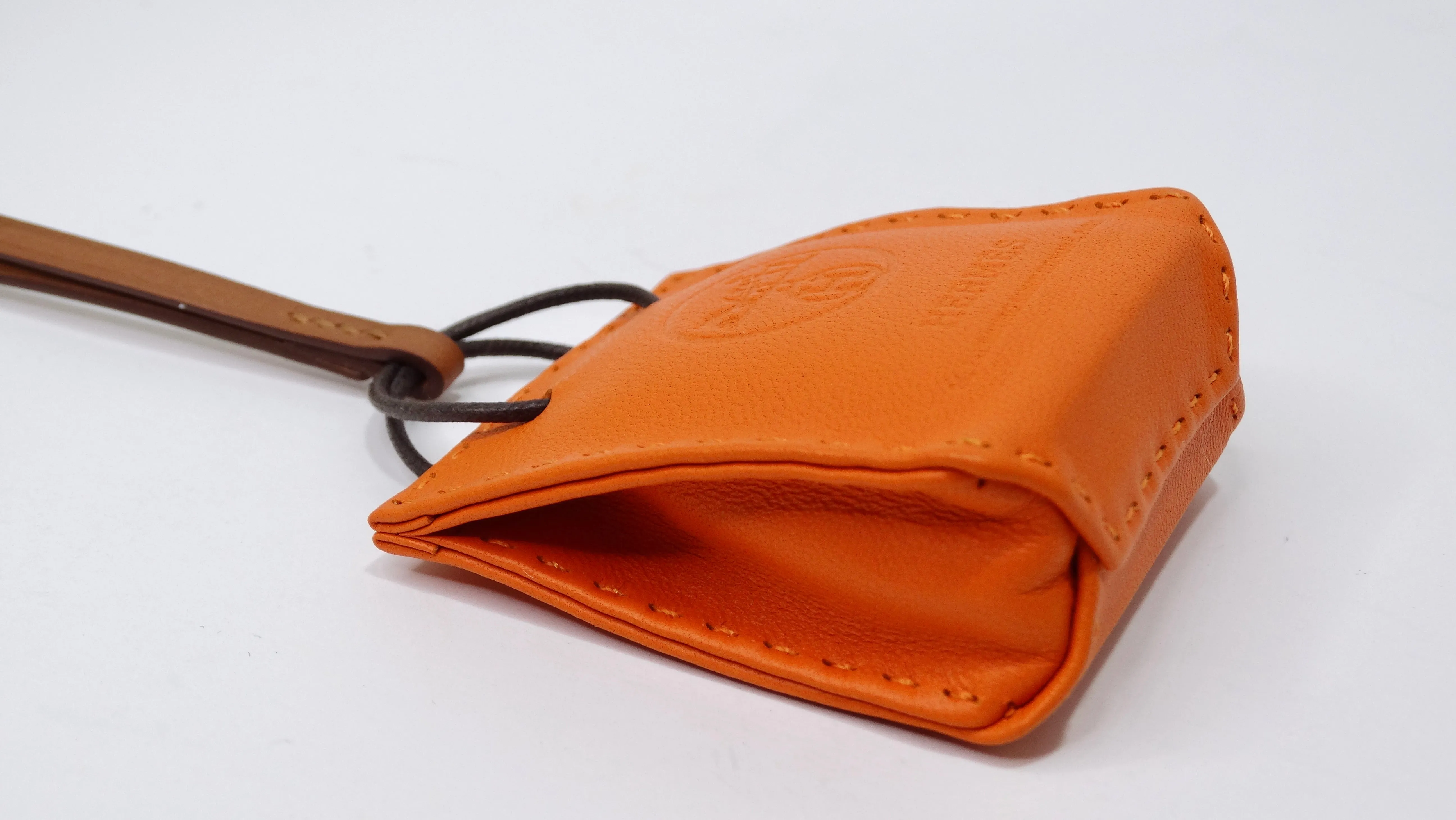 Hermes Orange Shopping Bag Charm