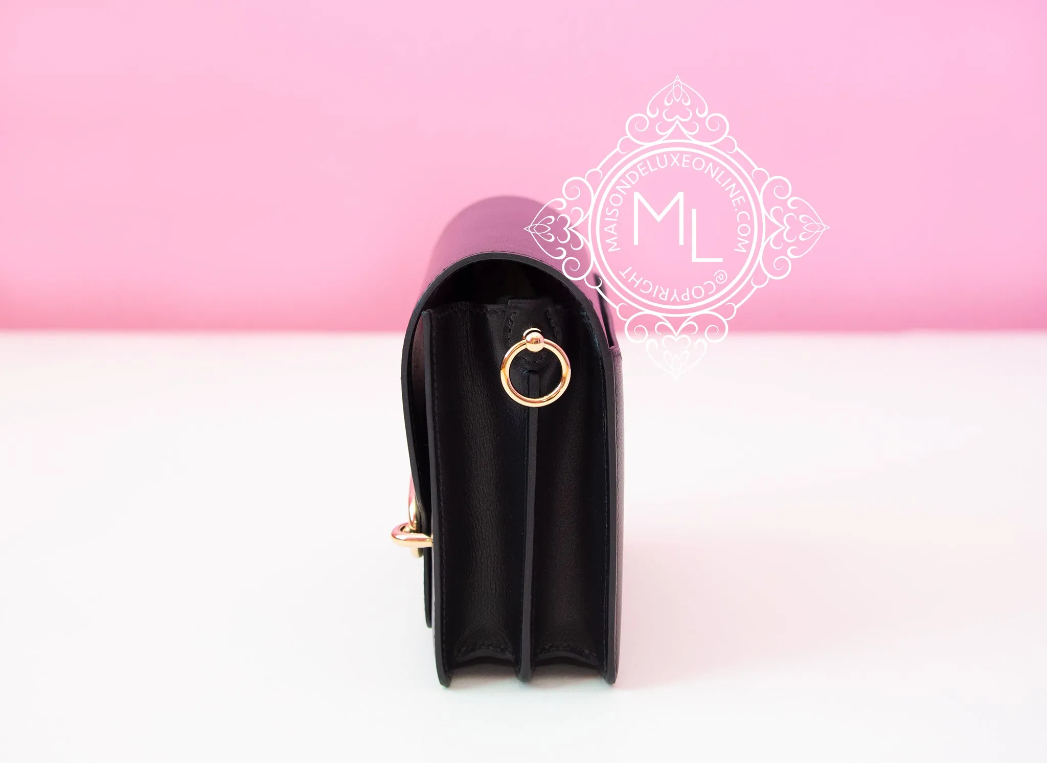 Hermes Roulis Mini 18 Noir Black Evergrain Handbag