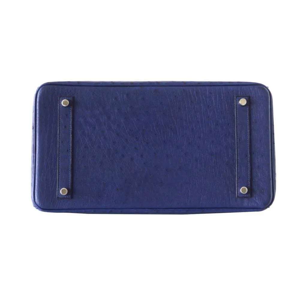 Hermès Birkin 35 Bleu Iris Ostrich Bag
