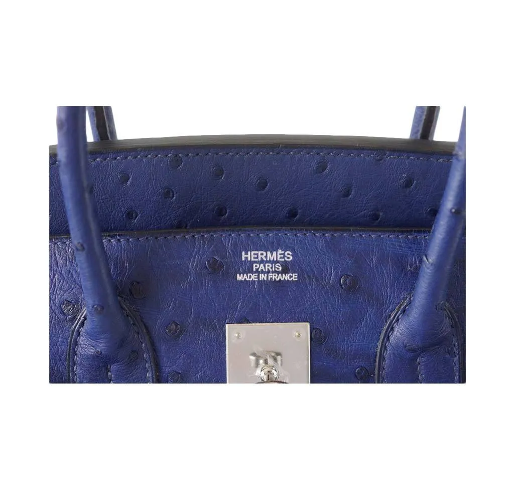 Hermès Birkin 35 Bleu Iris Ostrich Bag