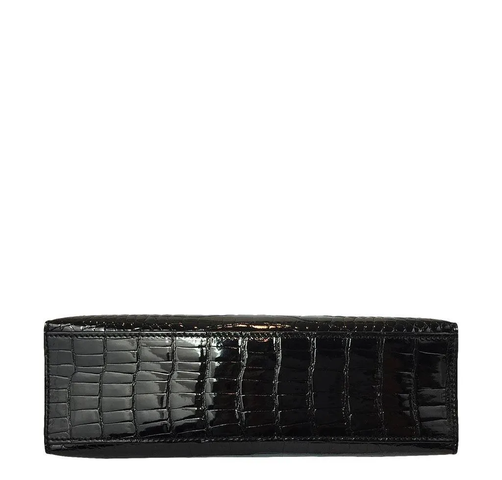 Hermès Kelly Mini Pochette Black Crocodile Bag PHW