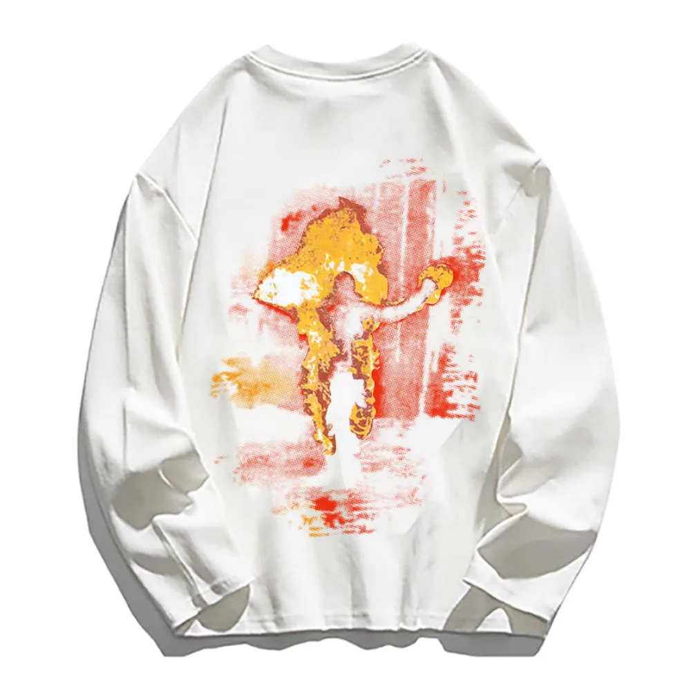 High Street Flaming Man Print Long Sleeve Shirt
