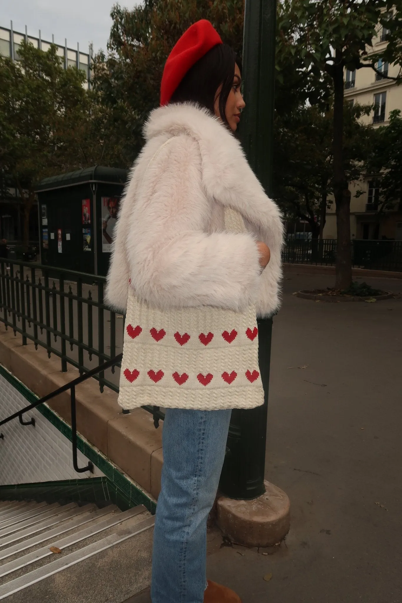 Honey Heart Knitted Bag