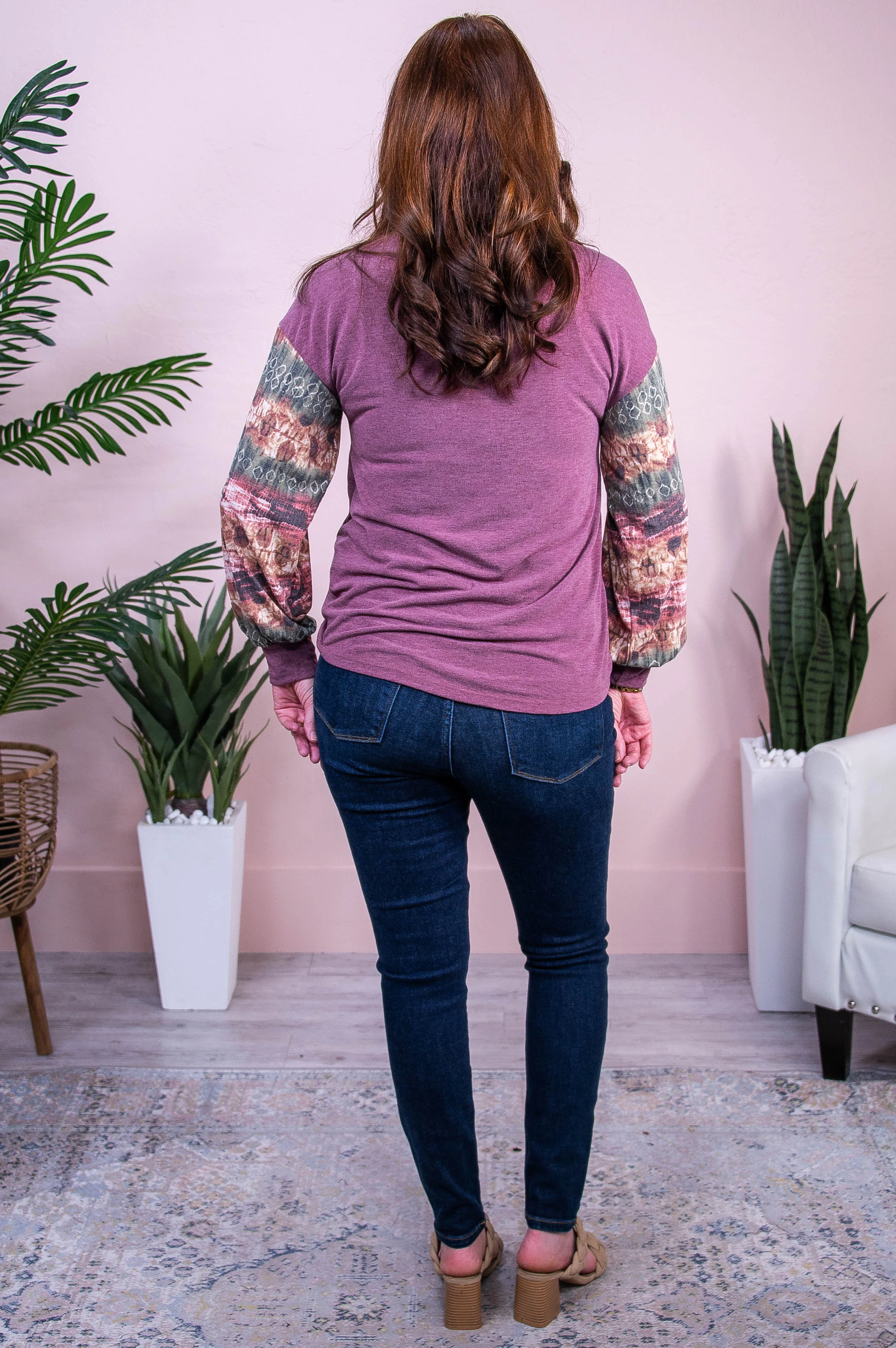 Ideal Confidence Plum/Multi Color Tie Dye Top - T10338PL