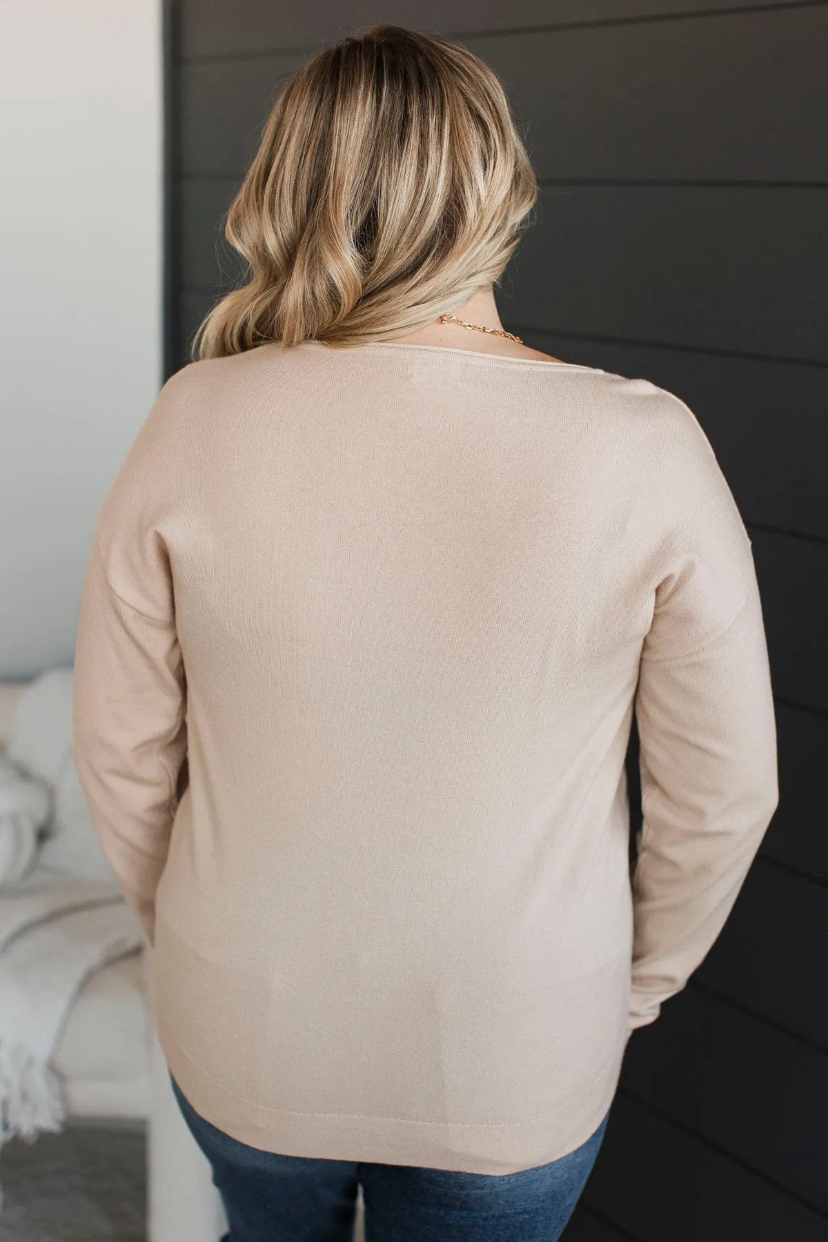 Infatuated With You Knit Sweater- Almond