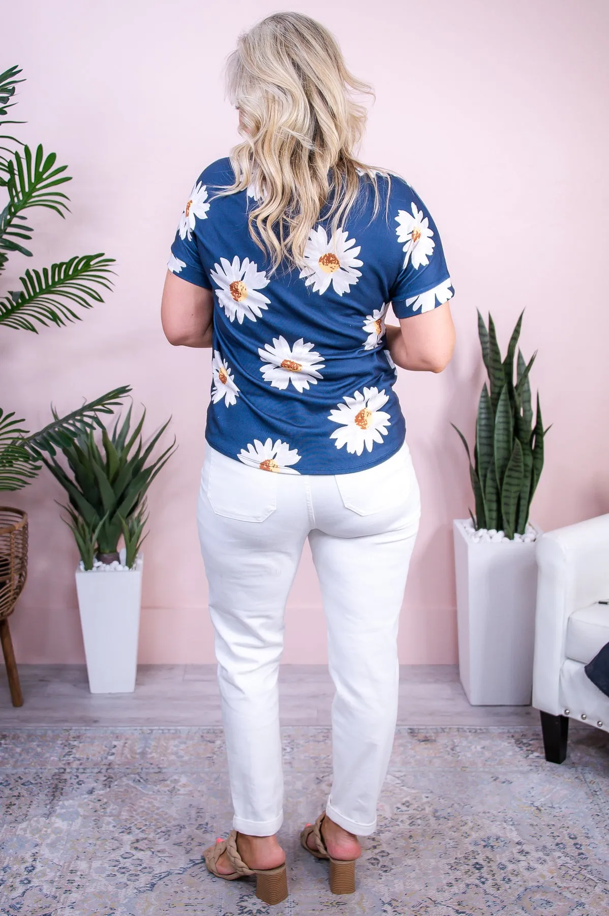 Instantly Adored Navy/Multi Color Floral Top - T9858NV