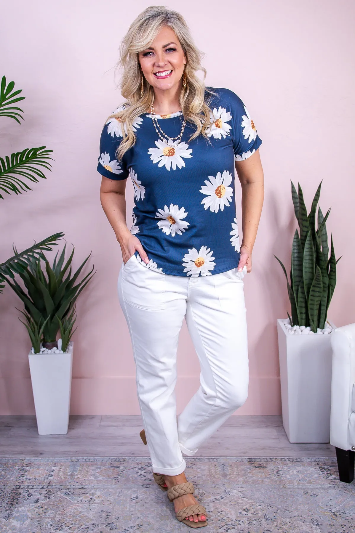 Instantly Adored Navy/Multi Color Floral Top - T9858NV