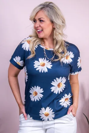 Instantly Adored Navy/Multi Color Floral Top - T9858NV