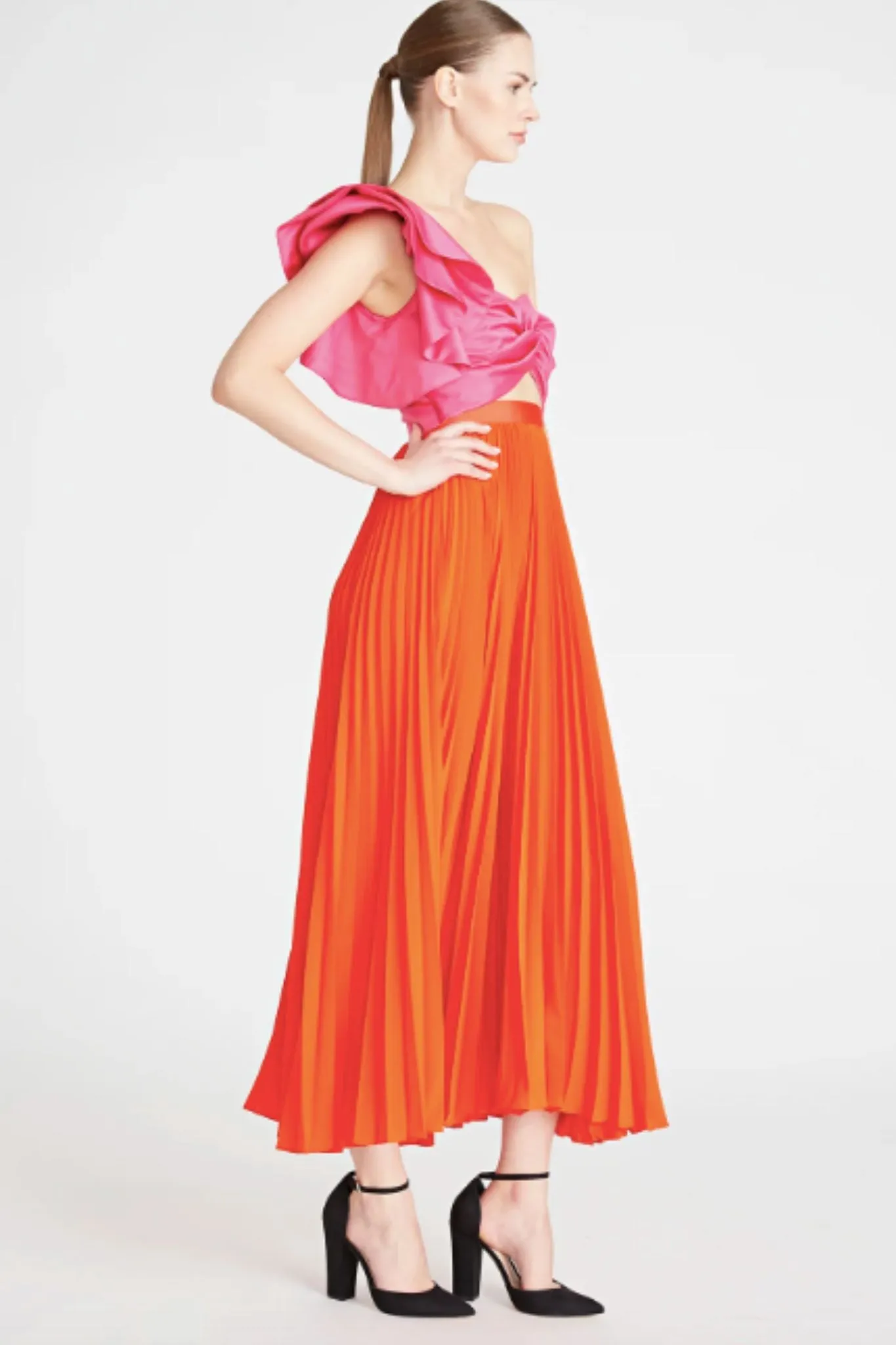 Isla Pleated Dress by AMUR - RENTAL