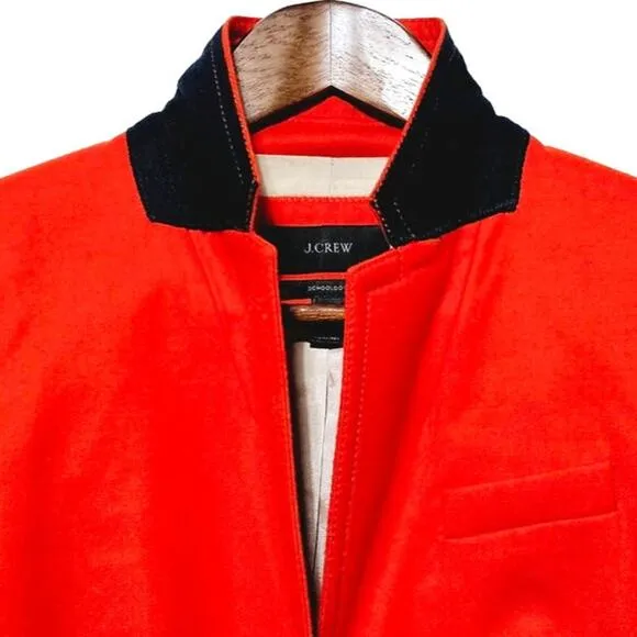 J. Crew Schoolboy Wool Blazer Orange Women's Size 2 NWOT Career Professional