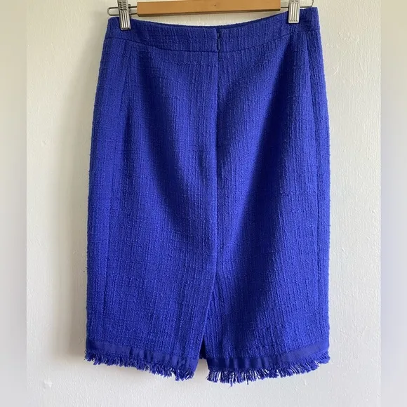 J. Crew Tweed Textured Pencil Skirt Azule Blue Size 4