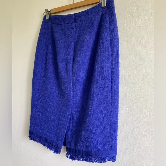 J. Crew Tweed Textured Pencil Skirt Azule Blue Size 4