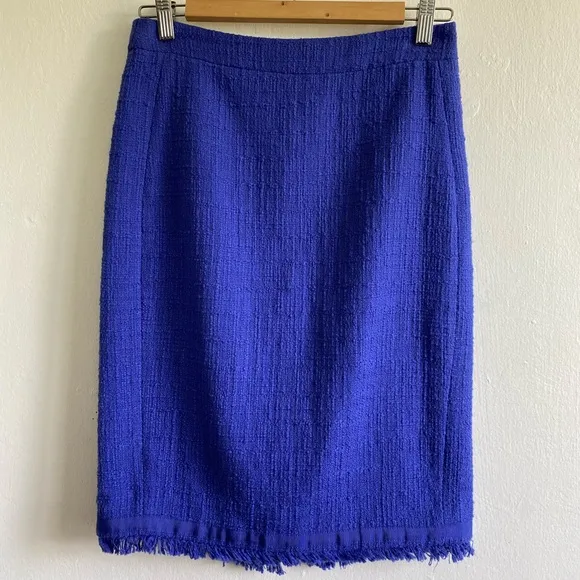 J. Crew Tweed Textured Pencil Skirt Azule Blue Size 4