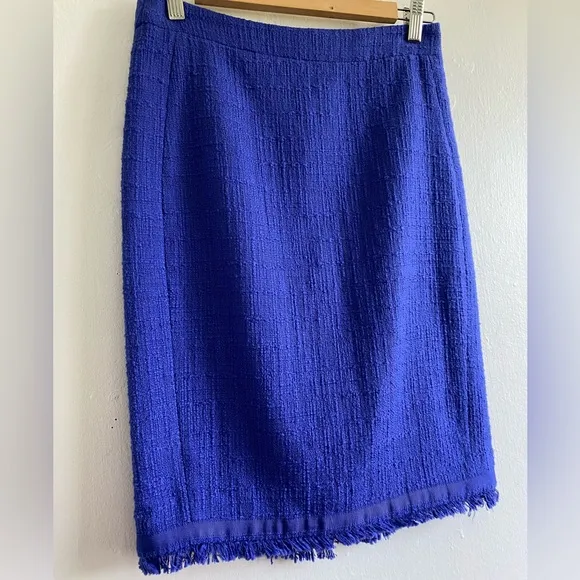 J. Crew Tweed Textured Pencil Skirt Azule Blue Size 4