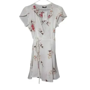 Jahan's Premium Dress Womens Large Floral White Beach Floral Summer‎ V Neck NWT