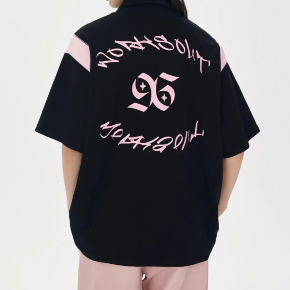 Japanese Letter Embroidery Polo Shirt