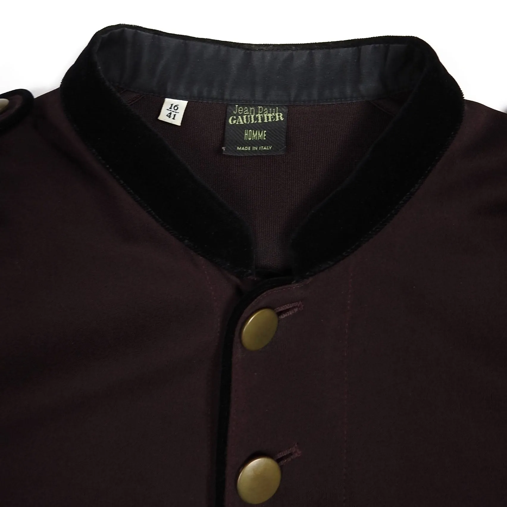 Jean Paul Gaultier Burgundy Military Button Up Shirt Size 16 || 41