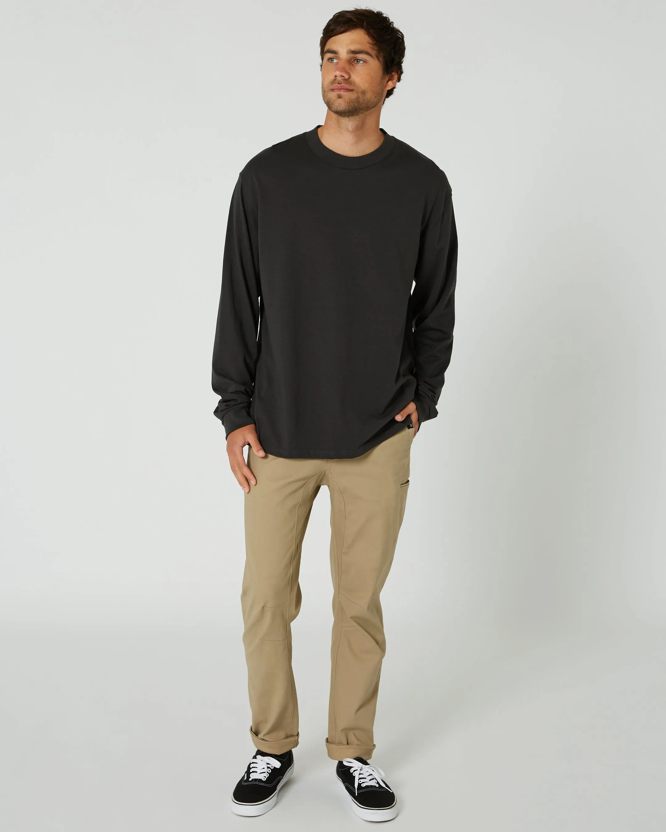Jetpilot Global Mens Long Sleeve Tee - Charcoal