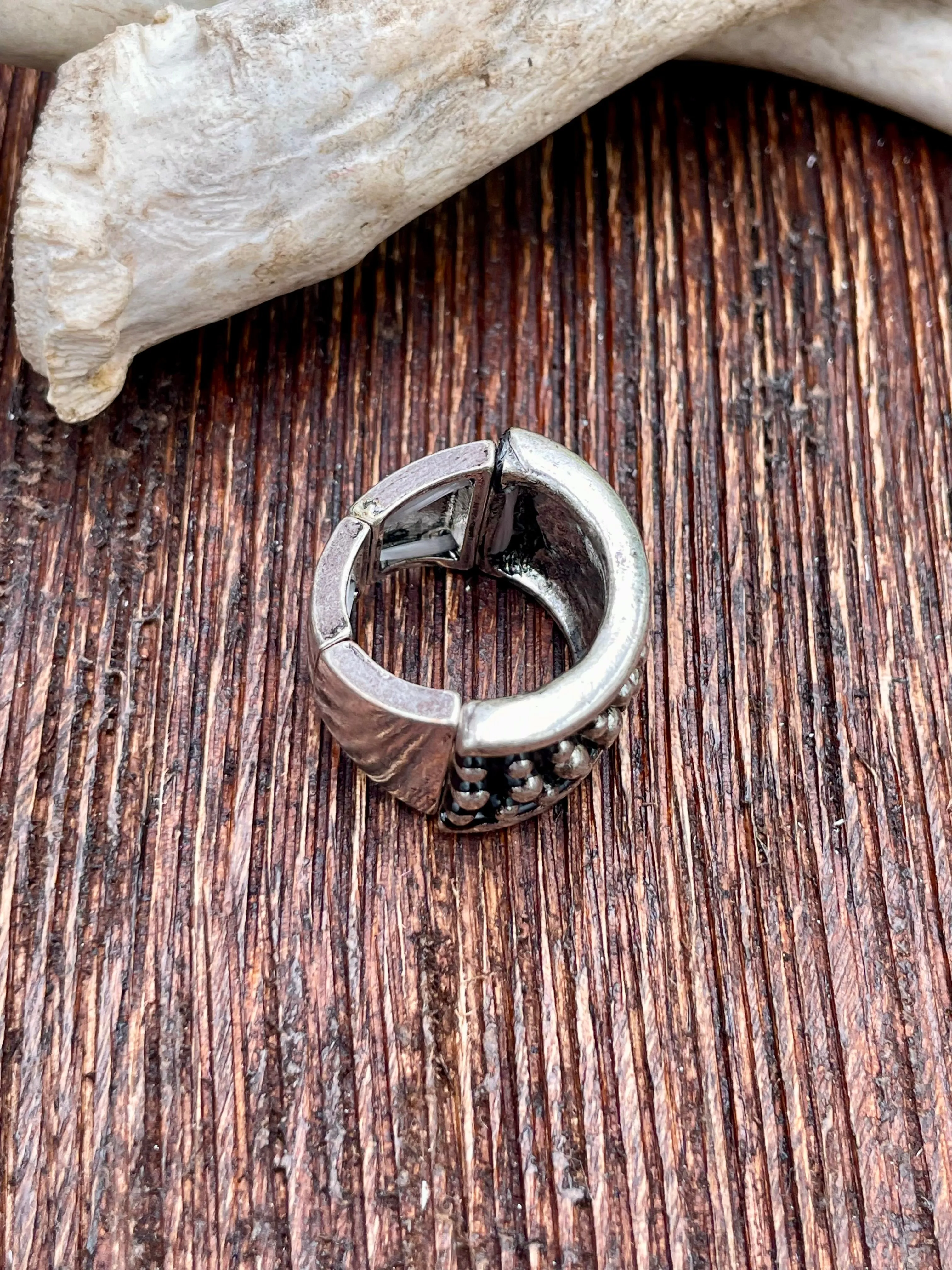 Josie Studded Silver Fashion Stretch Ring
