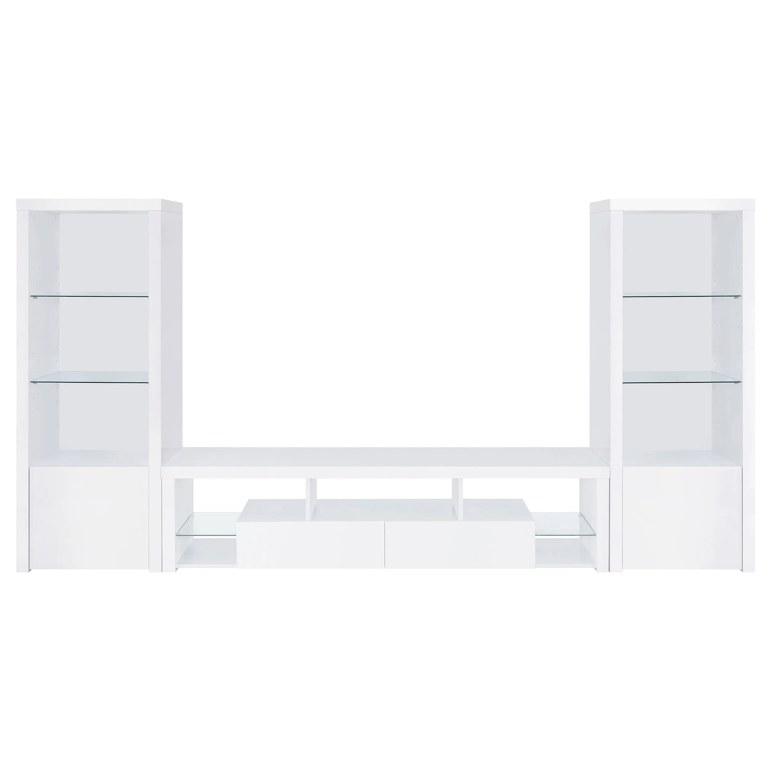 Jude 3-piece 71" TV Entertainment Center White High Gloss