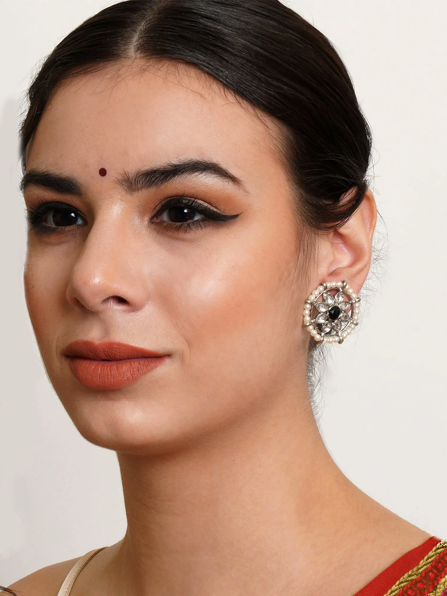 Karatcart Set of 4 Handcrafted Kundan Earrings Combo for Women