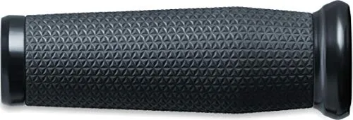 Kuryakyn 5947 Thresher Handlebar Grips for Throttle and Clutch: Kawasaki, Suzuki, Victory & Yamaha Motorcycles, Satin Black, 1 Pair