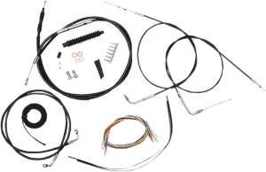 LA Choppers LA-8110KT2A-13B Complete Handlebar Cable and Brake Line Kit - Black Vinyl/Stainless
