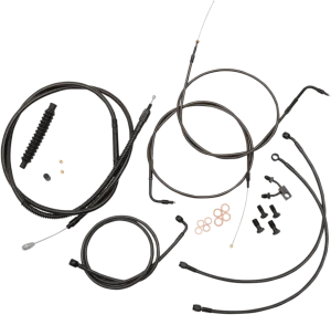 LA Choppers LA-8123KT-13M Standard Handlebar Cable/Brake & Clutch Line/Wire Kit - Midnight Black