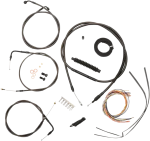 LA Choppers LA-8130KT2-19M Complete Handlebar Cable and Brake Line Kit - Midnight