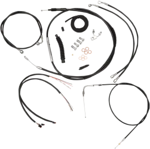 LA Choppers LA-8150KT2-16B Complete Handlebar Cable and Brake Line Kit - Black Vinyl/Stainless