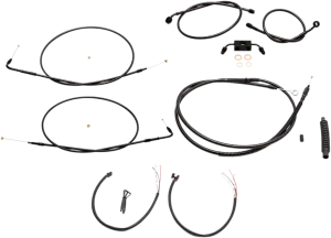 LA Choppers LA-8231KT2-16M Complete Handlebar Cable and Brake Line Kit - Midnight