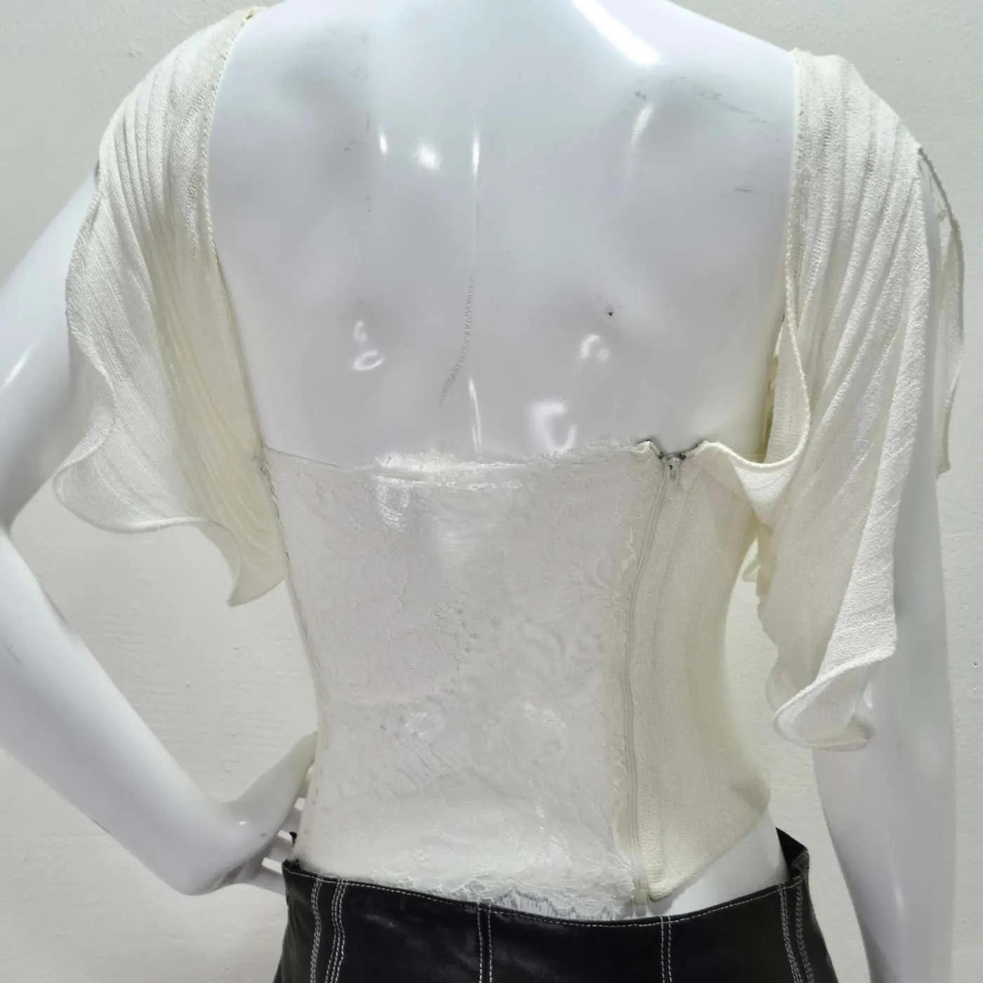 La Perla Rib Knit Lace Up Bustier Top