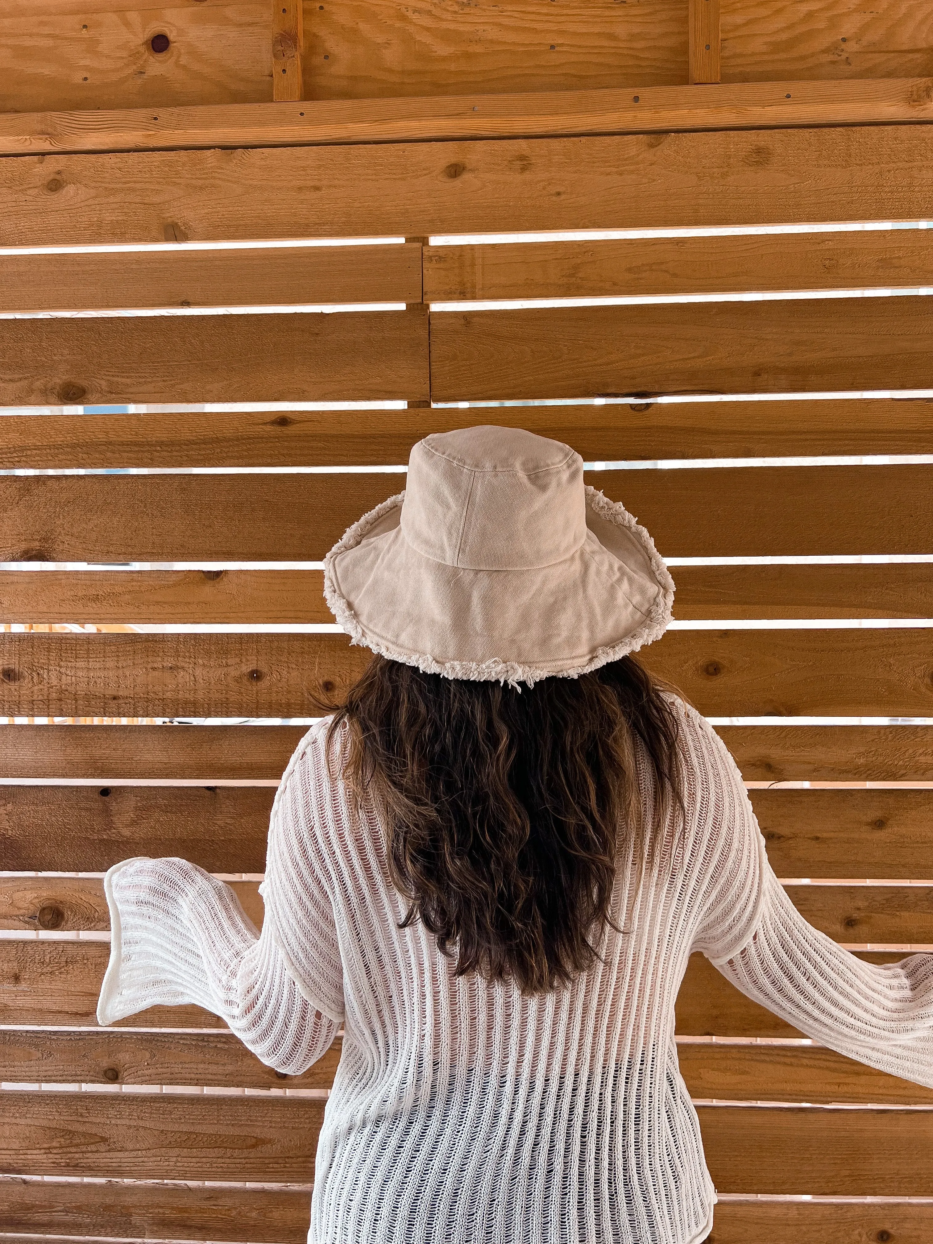 la rad gipsy frayed denim bucket hat