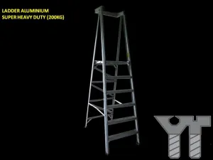 LADDER ALUMINIUM SUPER HEAVY DUTY 10 STEPS (200KG)