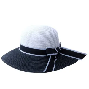 Ladies Fashion Black & White Sun Hat