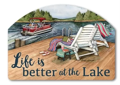 Lake Weekend Magnetic Yard Sign