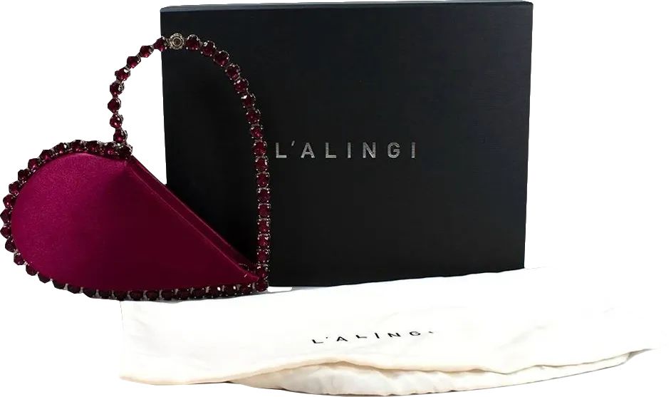 L'alingi Red Satin Love Top-handle Bag